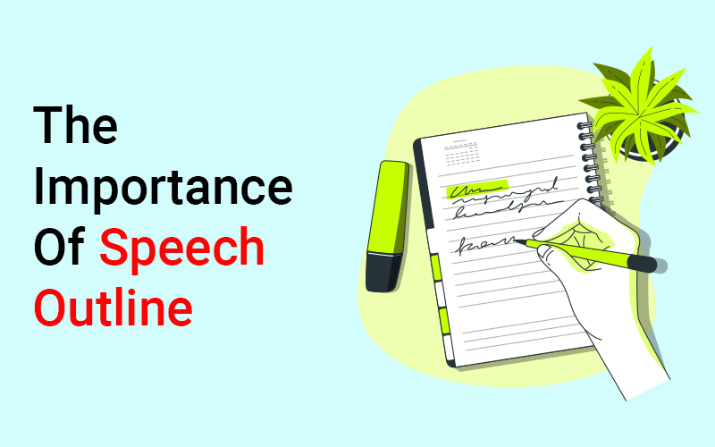 The image shows a person writing an informative speech outline. The image shows a person writing an informative speech outline.