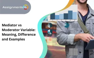 Mediator vs moderator variables illustrated with charts, graphs, and academic visuals.