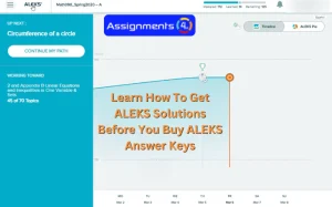 ALEKS portal image shows the calendar and talks about how to get ALEKS solutions