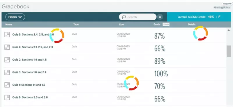 McGraw Hill interface showing past assignments answers and feedback.
