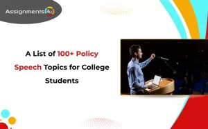 Student delivering a speech representing policy speech topics for college presentations