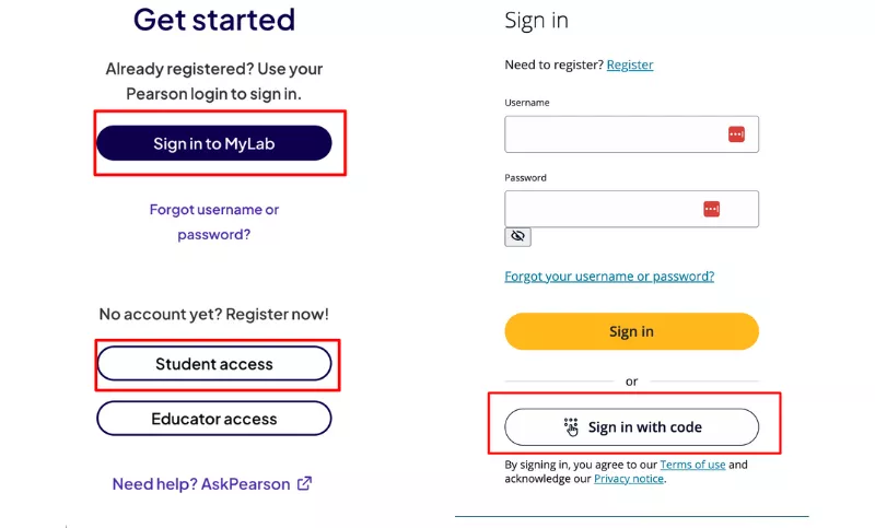 MyStatLab Student Registration