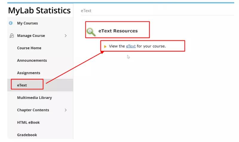 MyStatLab eText Module