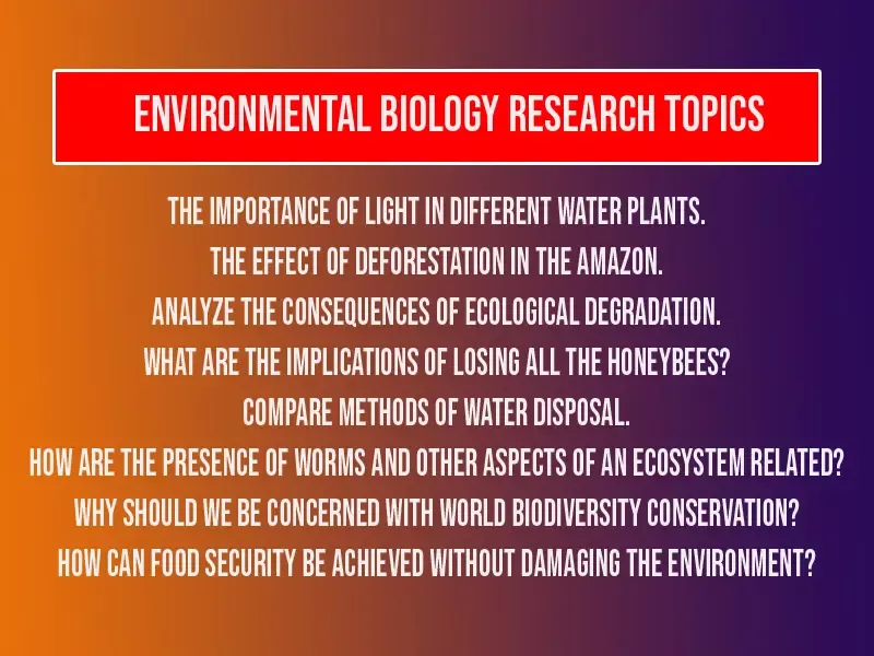 Environmental Biology Research Topics<br />
