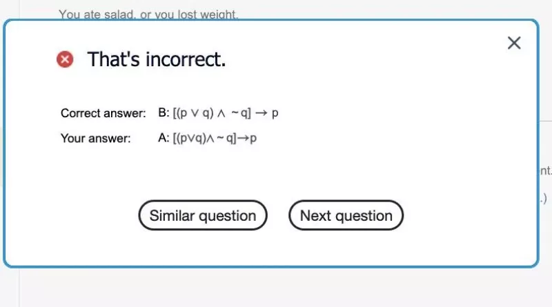  a portal image of MyMathLab where it shows Similar Question option. 