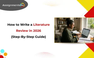 blog banner image with text How to Write a Literature Review in 2026 (Step-By-Step Guide)