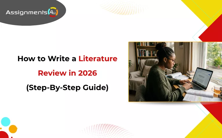 blog banner image with text How to Write a Literature Review in 2026 (Step-By-Step Guide)