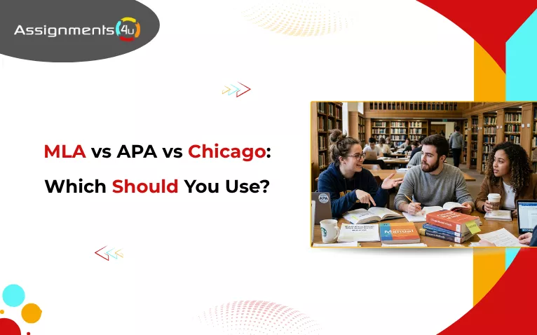 a banner image with text MLA vs APA vs Chicago: Which Should You Use?