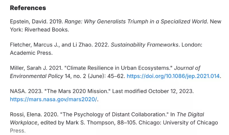 an image of a sample on the Chicago Author-Date Style Format references. an image of a sample on the Chicago Author-Date Style Format references.