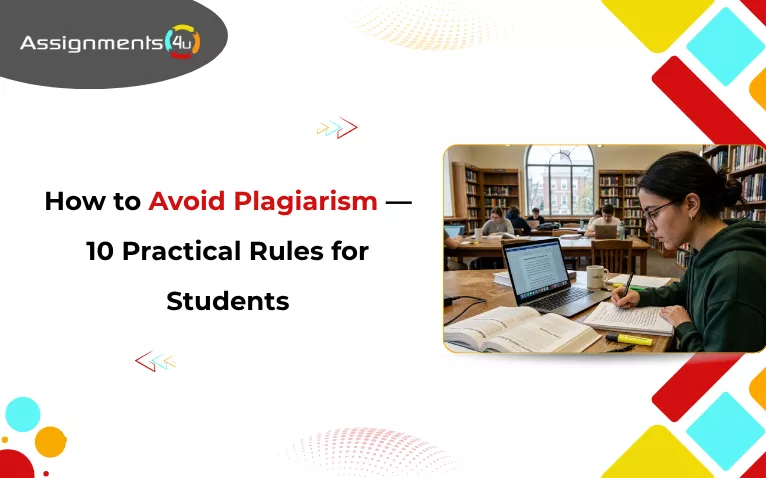 banner image with text How to Avoid Plagiarism — 10 Practical Rules for Students